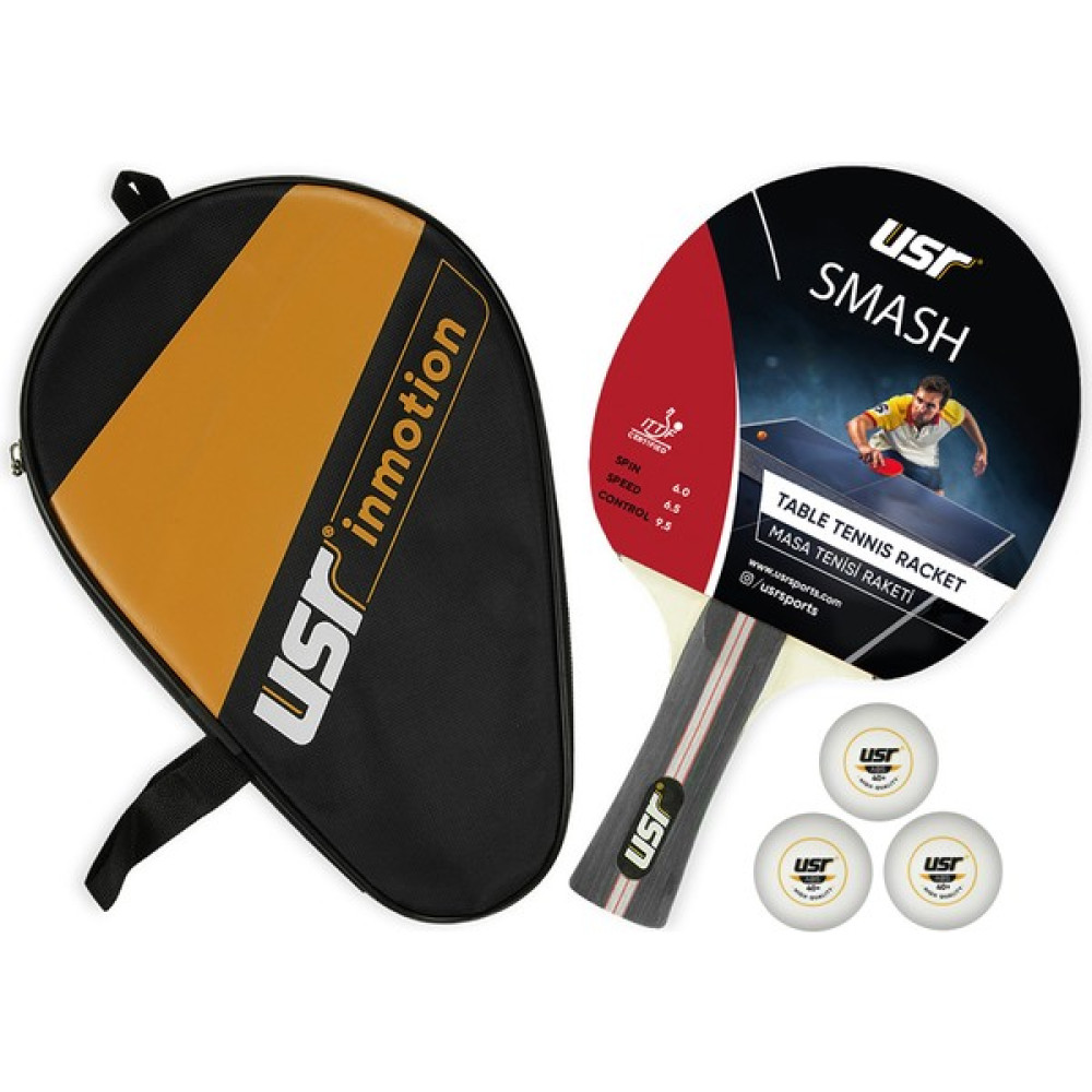 USR Smash-RC Masa Tenisi Raket + 3 Top + Kılıf Set Tenis & Badminton Fiyatı