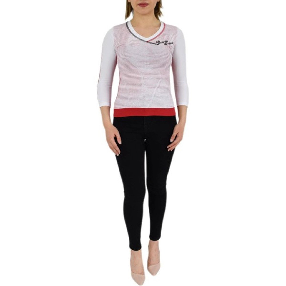 Ustop Jeans Kadın V Yaka Mevsimlik Öksüz Kol Sweatshirt BGL-UST-4522 Bayan Sweatshirt Fiyatı