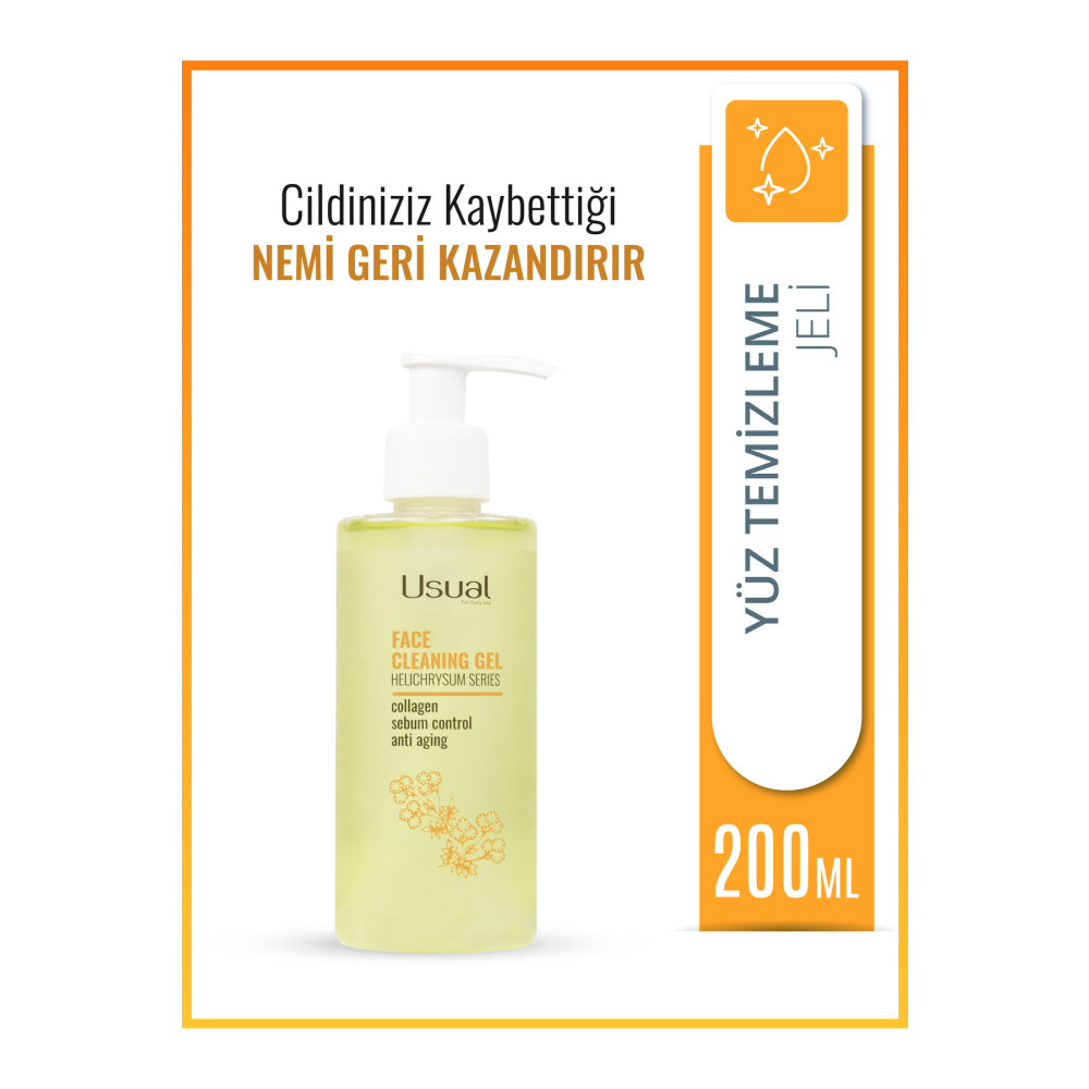 Usual Nemlendirici ve Kırışıklık Karşıtı Yüz Temizleme Jeli - Kolajen & Altın Otu Serisi 200 MlL Cilt Temizleme ve Peeling Fiyatı