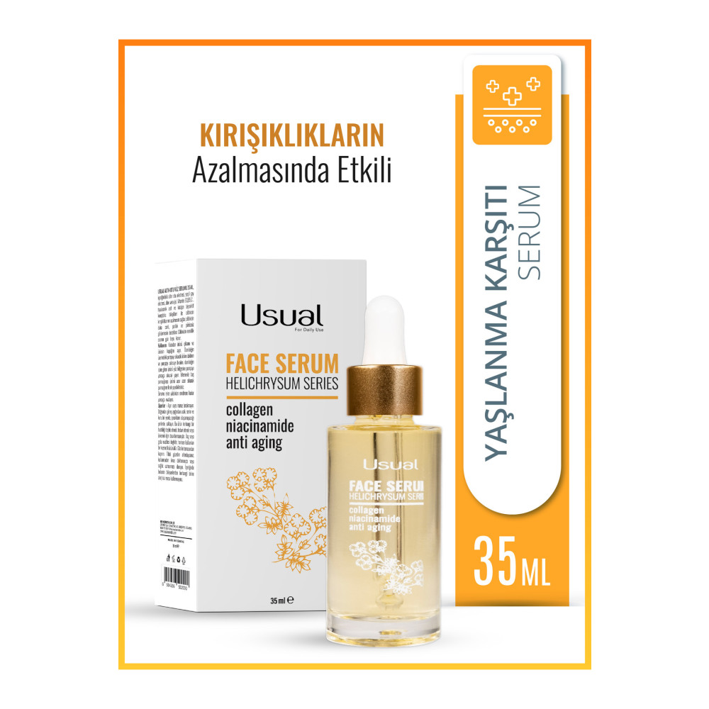 Usual Yaşlanma Karşıtı ve Ton Eşitleyici Serum 35ML - Kolajen Niacinamide Altın Otun Serisi Cilt ve Yüz Bakımı Fiyatı