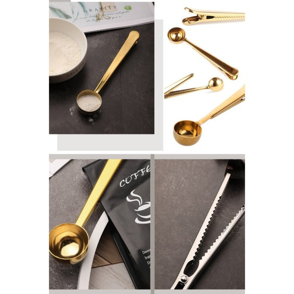Utelips 17 cm Paslanmaz Çelik Çay Kahve Ölçüm Kaşık Çok Işlevli Kahve Kepçe Klipsli Mutfak Kaşığı Coffee Pro Çatal / Kaşık / Bıçak Takımları Fiyatı