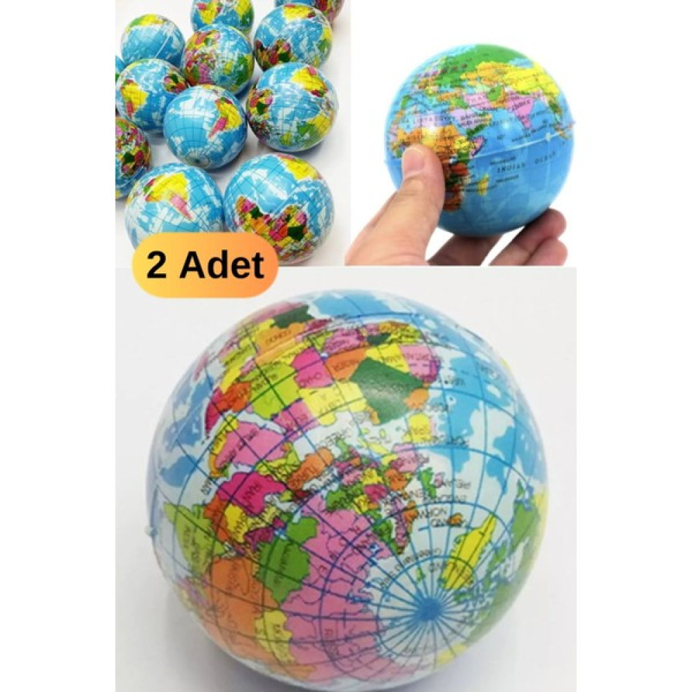 Utelips 2 Adet Stres Azaltıcı Yumuşak Top Dünya Haritası Köpük Atlas Küre Palm Ball Planet Dünya Stres Topu Eğitici Oyuncak Fiyatı