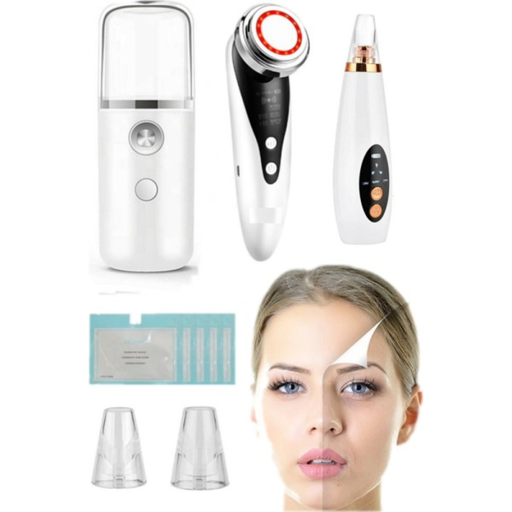 Utelips 3 Parça Bayan Yüz Akne Temizleyici + 5 In 1 Pro Yüz Ütüsü + Nemlendirici Buhar Makinesi Kozmatik Set Cilt & Yüz Temizleme Cihazları Fiyatı
