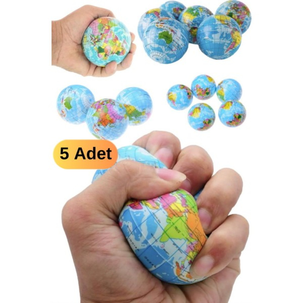 Utelips 5 Adet Stres Azaltıcı Yumuşak Top Dünya Haritası Köpük Atlas Küre Palm Ball Planet Dünya Stres Topu Eğitici Oyuncak Fiyatı