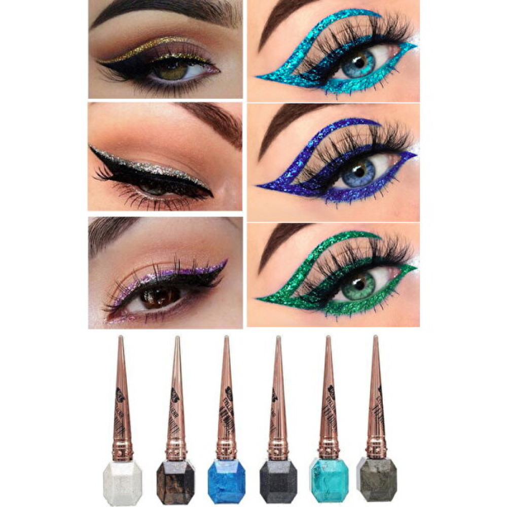 Utelips 6 Adet Kaliteli Simli Eyeliner Göz Makyaj Seti Göz Alıcı Make-Up Parlak Işıltılı Eyeliner Seti Kozme Eyeliner Fiyatı