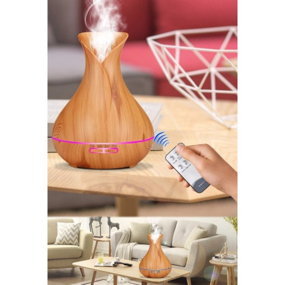 Utelips Açık Kahverengi 400 Ml Vazo Hava Nemlendirici Hava Temizleme Buhar Makine Büyük Boy Ahşap Kumandalı Hava Temizleme - Nemlendirme Cihazları Fiyatı