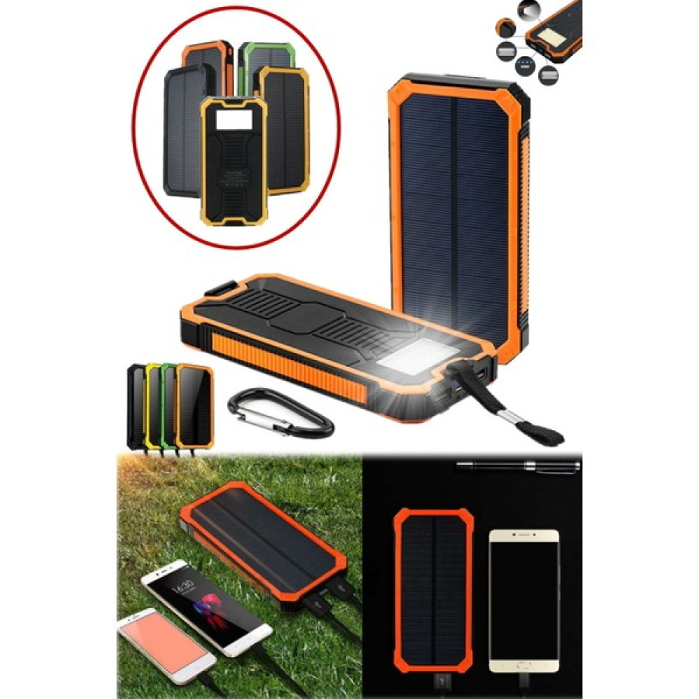 Utelips Kolay Şarj Olan Kendi Kendine Şarj Olan Güneş Enerjili USB Solar Powerbank 18.000 Mah Ledli Fenerli Taşınabilir Şarj Cihazı - Powerbank Fiyatı