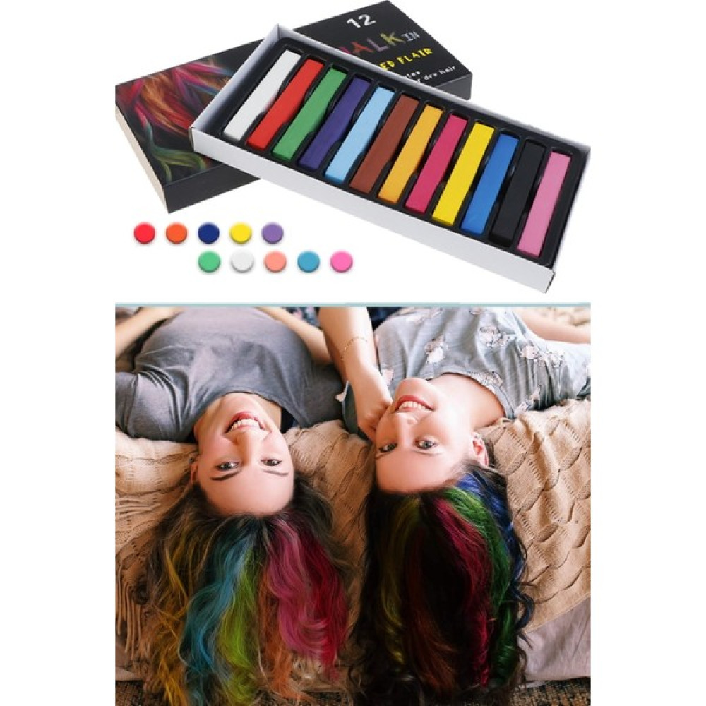 Utelips Konser Saçları İçin 12'li Rengarenk Saç Tebeşiri Pastel Geçici Saç Renk Partisi Cosplay Saç Boyası Fiyatı