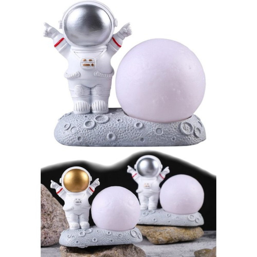 Utelips Nasa Gümüş Astronot Modeli Gece Lambası Dekoratif Reçine Pilli Yaratıcı Oda Aydınlatma Uzay Ay Lamba - Beyaz Gece Lambası Fiyatı