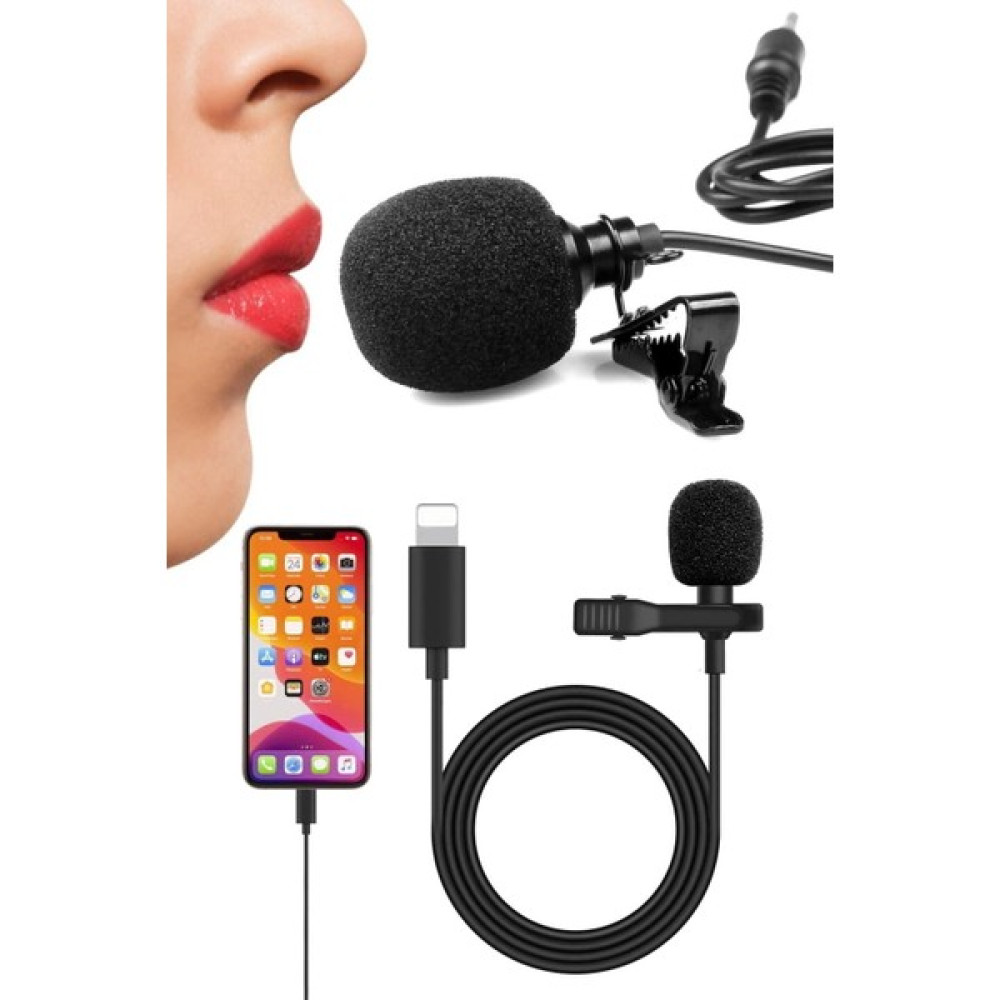 Utelips Öğretmenler Için Uyumlu Net Kaliteli Yaka Mikrafonu Iphone Girişli Kablolu Taşınabilir Yaka Mikrafon - Siyah Ses Kayıt Cihazları Fiyatı