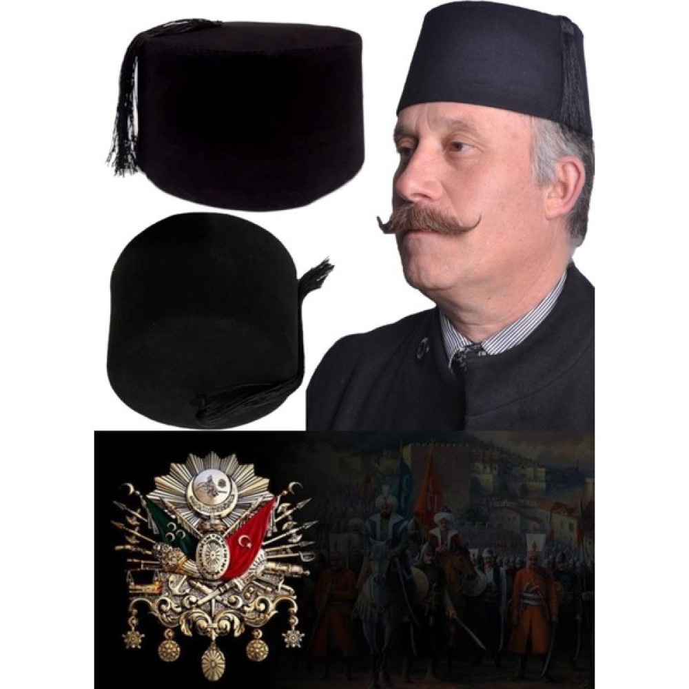 Utelips Osmanlı Fesi Şapkası Ottoman Empire Türk Fesi Siyah Kaliteli Siyah Renk Osmanlı Fesi Şapkası Osmanlı Bebek Şapkası Fiyatı