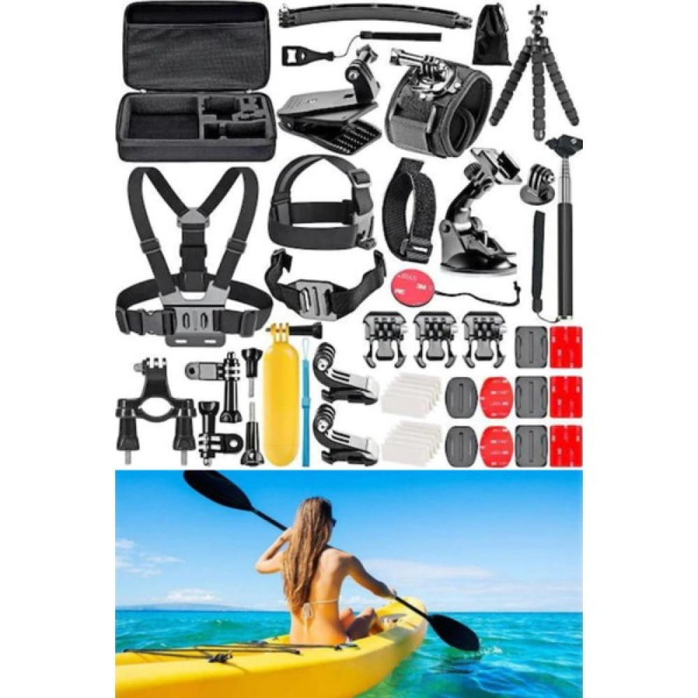 Utelips Profesyonel Go Pro Hero Tüm Kameralara Uyumlu 60 Parça Çantalı Gopro Ekipmanları Seti Taşınabilir Video Kamera Aksesuarları Fiyatı