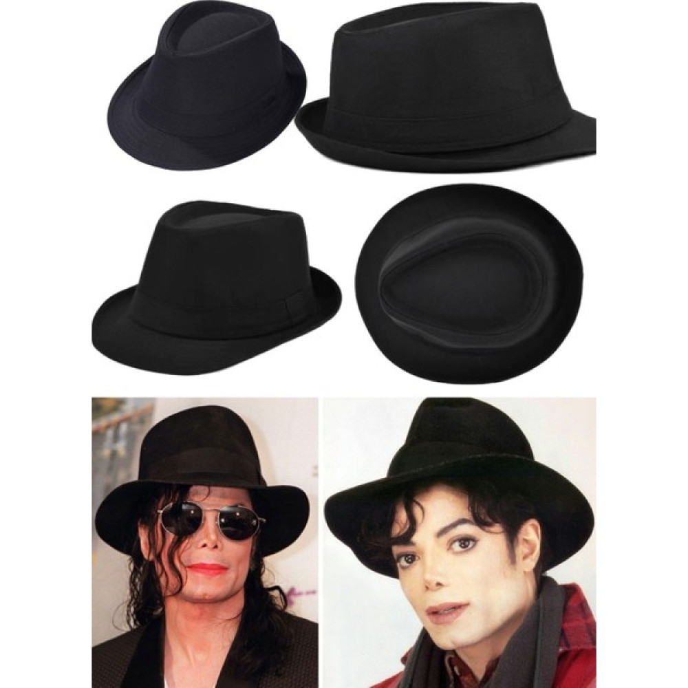 Utelips Şeritli Michael Jackson Fötr Şapka Dansçı Kaliteli Siyah Michael Şapkası Şık Yetişkin Boy Siyah Renk Bebek Şapkası Fiyatı