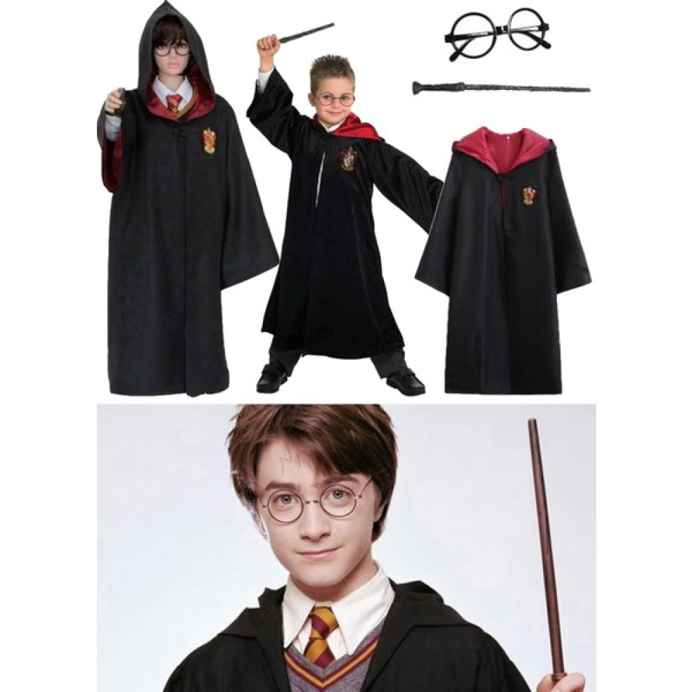 Utelips Sihirbazlık Okulu Üniforması 3'lü Set Harry Potter Gryffindor Kapişonlu Çocuk Kostüm + Asa + Gözlük - Kamuflaj - Standart Oyuncak Fiyatı