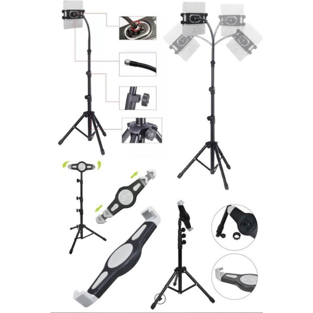 Utelips Tablet Tripod Geri Çekilebilir Esnek Telefon Tutucu Ipad Profesyonel Kelepçeli Stand Tripod Ayarlı Tablet Aksesuarı Fiyatı