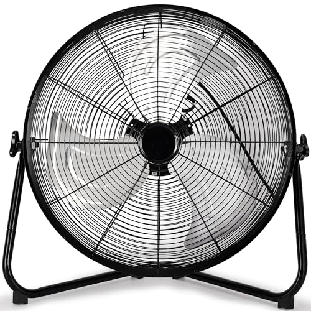Uthfy 20 Inch High Velocity Heavy Duty Fan, Metal Industrial Floor Fan with 3 Speeds, 360° Adjustbale Tilting for Warehouse,Workshop, Factory and Basement, Black Fans Fiyatı