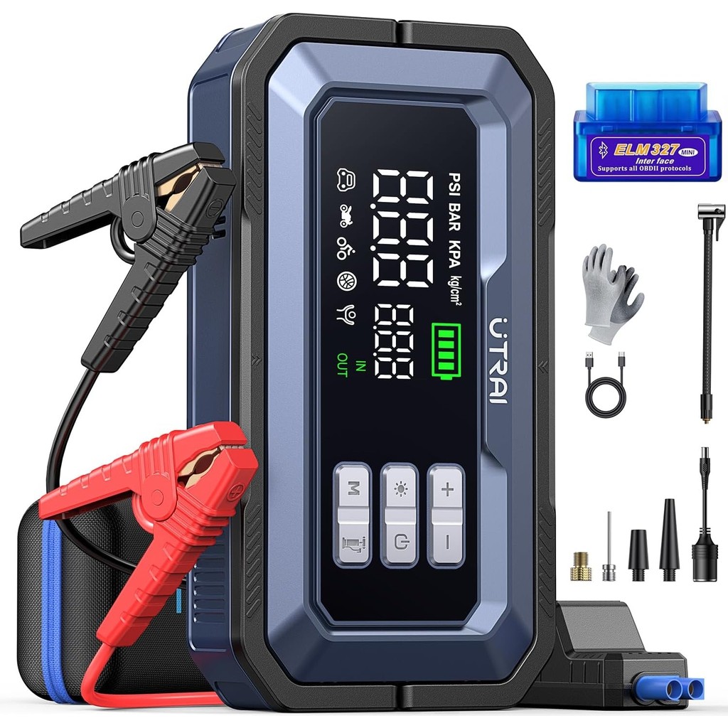 Ütraı Jstar JS30 16000mAh 7000A Bitik Akü Çalıştıran Jump Starter Akü Takviye Cihazı+Lastik Şişirme+ OBD2 Araç Teşhis(18W Type-C+160W DC+Çanta) Diğer Fiyatı