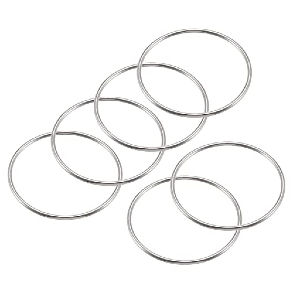 uxcell 70mm(2.76") OD Metal O Ring Non-Welded Craft Hoops for DIY Silver Tone 6pcs