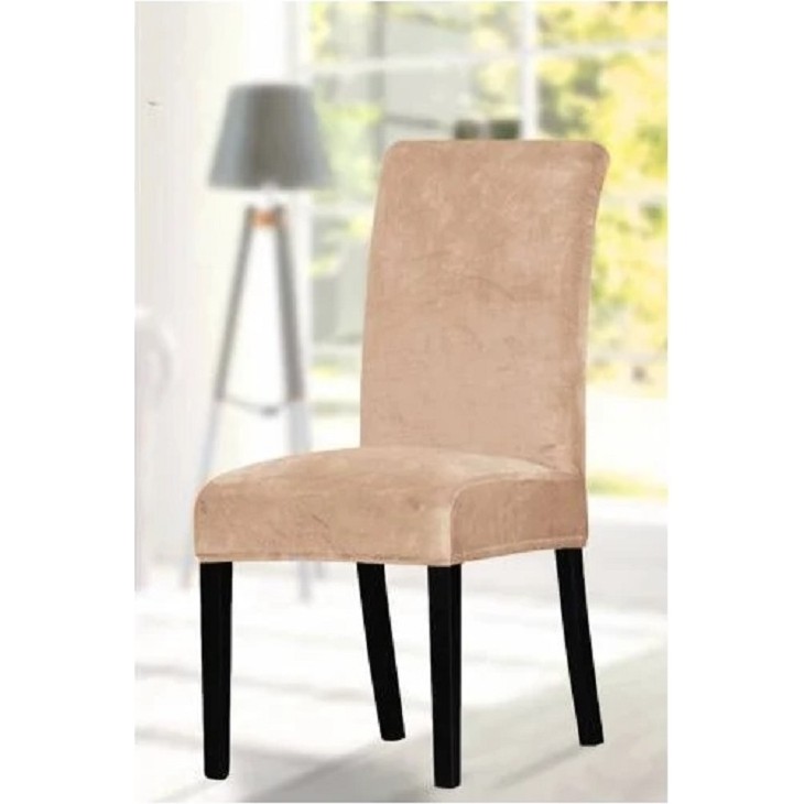 Uy Style Tekstil Uy Style Kadife Sandalye Kılıfı ,sandalye Örtüsü Lastikli , 1 Adet - Bej - 35 x 50 cm Standart Sandalye Fiyatı