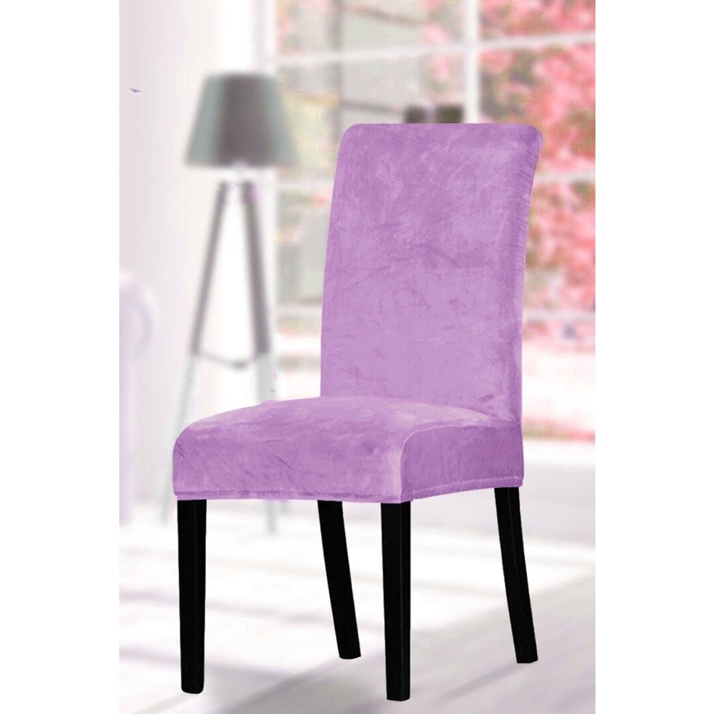 Uy Style Tekstil Uy Style Kadife Sandalye Kılıfı ,sandalye Örtüsü Lastikli , 1 Adet - Lila - 35 x 50 cm Standart Sandalye Fiyatı