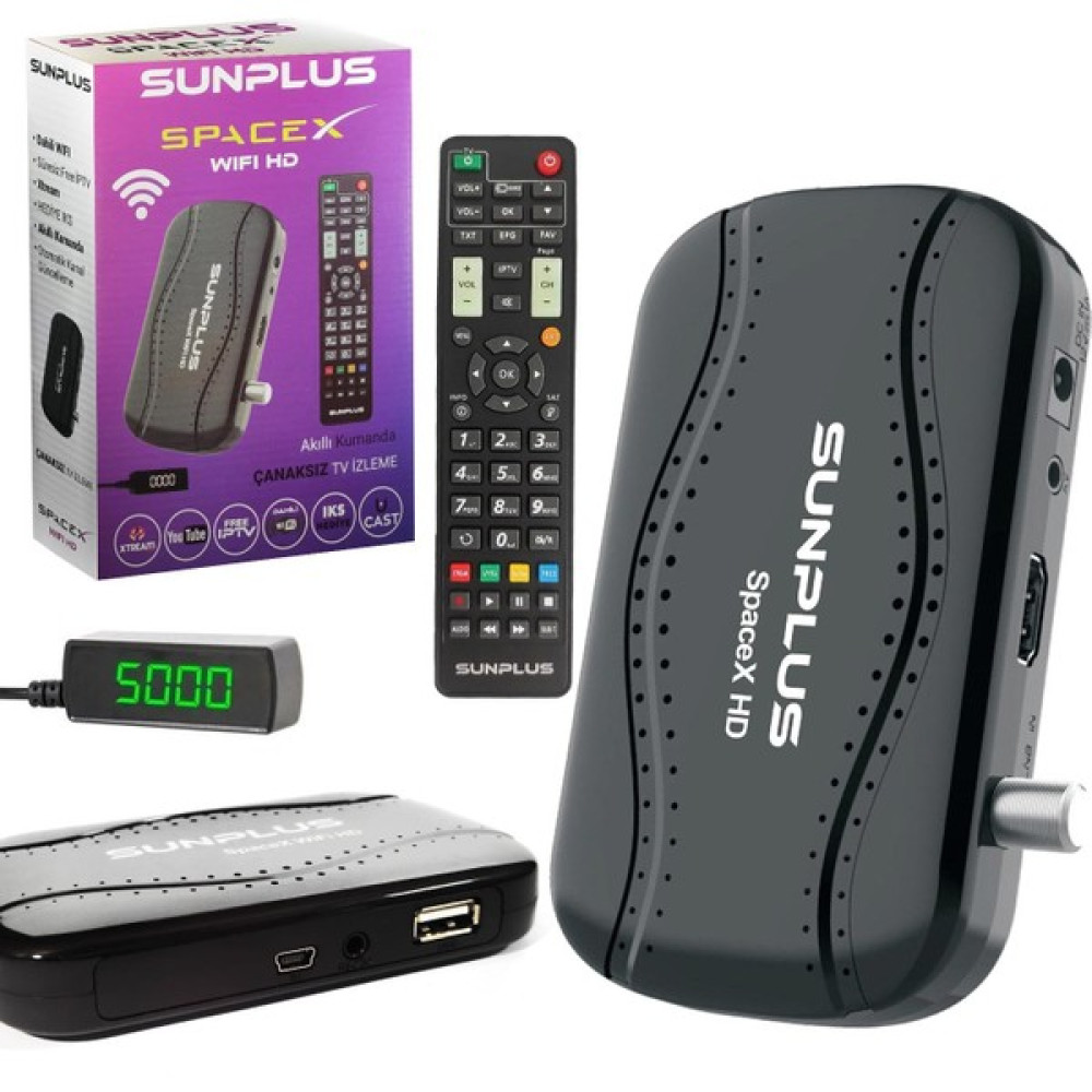 Uydu Alıcı Mini Full Hd Iptv Dahili Wıfı Ucast Sunplus Spacex Wıfı Hd (Iks Hediye+Süresiz Iptv) Uydu Alıcıları Fiyatı