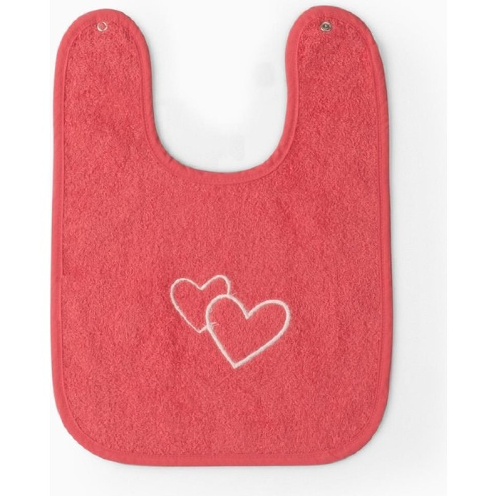 Uygun Bebe Büyük Boy Havlu Mama Önlüğü 27X37 cm Kalp Nakışlı Kırmızı - 1 - 3 Yaş Mama Önlüğü Fiyatı