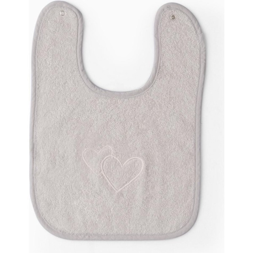 Uygun Bebe Büyük Boy Havlu Mama Önlüğü 27X37 cm Kalp Nakışlı Krem - 1 - 3 Yaş Mama Önlüğü Fiyatı
