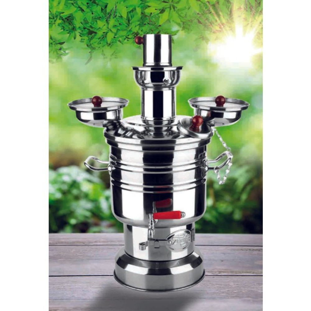 Uyguna Buldum Zarifiş Tek Musluklu Çelik Piknik Semaveri Odunlu Semaver Kömürlü Semaver 8 Litre S116 Bahçe Aksesuarı Fiyatı