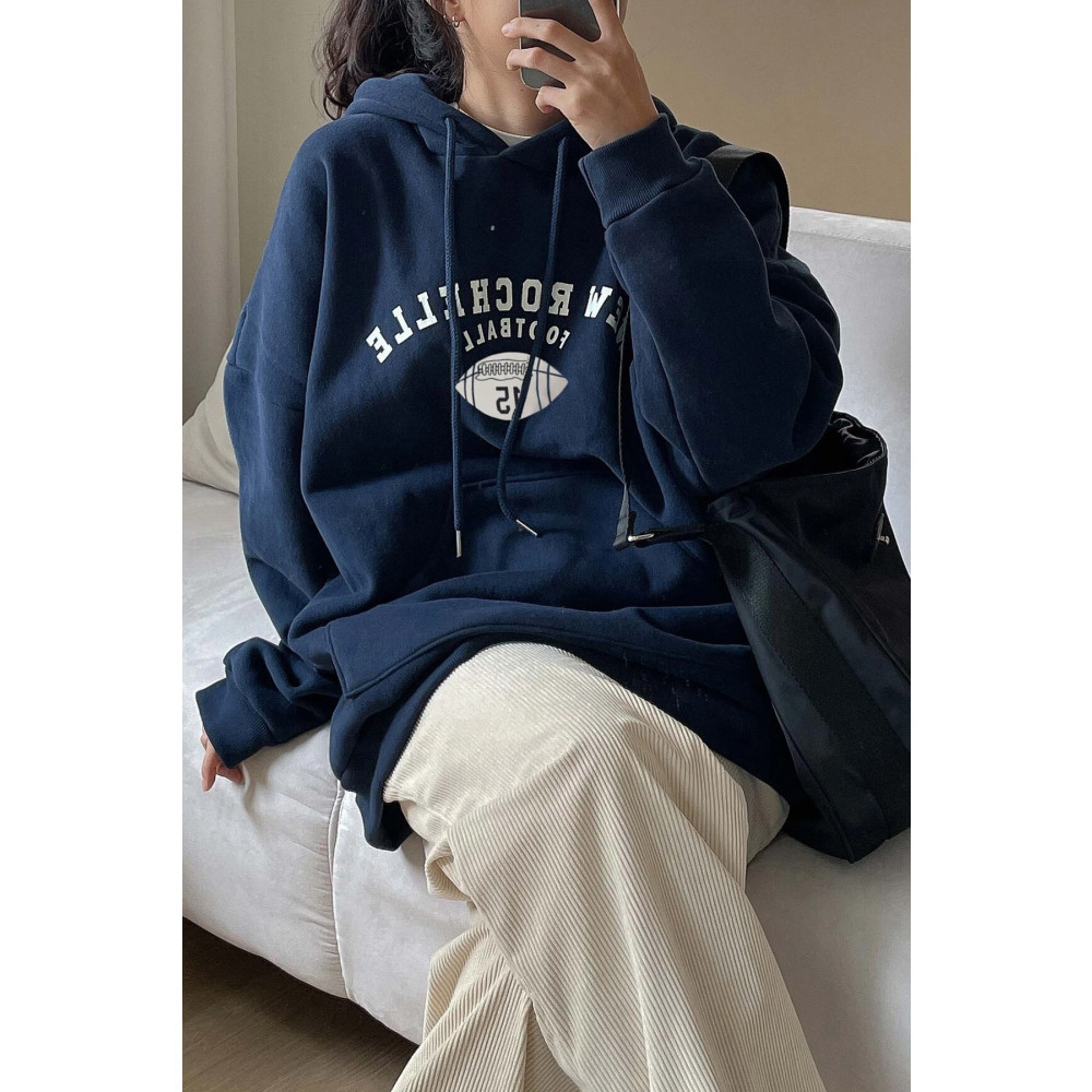 uyguntarz Unisex Football Baskılı Oversize Sweatshirt S-M Beden Bayan Sweatshirt Fiyatı