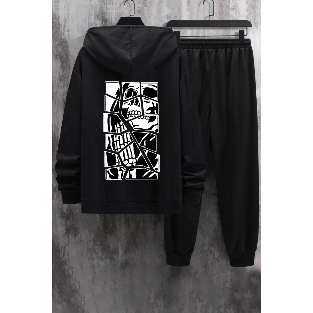 uyguntarz Unisex Skullcracked Baskılı Eşofman Takımı S-M Beden Kadın Eşofman Fiyatı