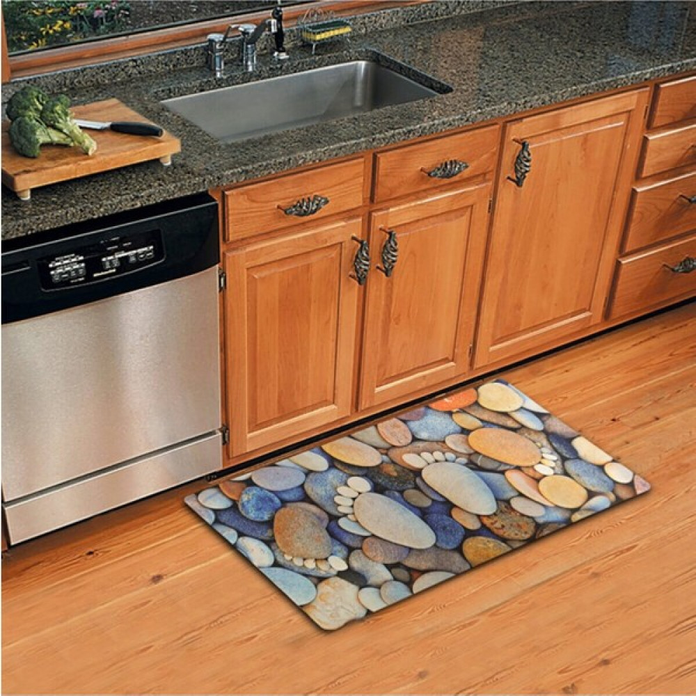 Uygur Home Footstone2 Temalı Dekoratif Çok Amaçlı Paspas (Kapıönü,banyo,mutfak Vb.) - 45 x 70 cm - Sütlü Kahverengi Paspas Fiyatı