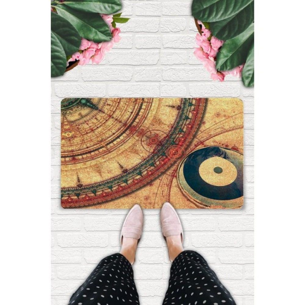 Uygur Home Fraktal Tasarım Dekoratif Çok Amaçlı Paspas (Kapıönü,banyo,mutfak Vb.) - 45 x 70 cm - Sarı Paspas Fiyatı