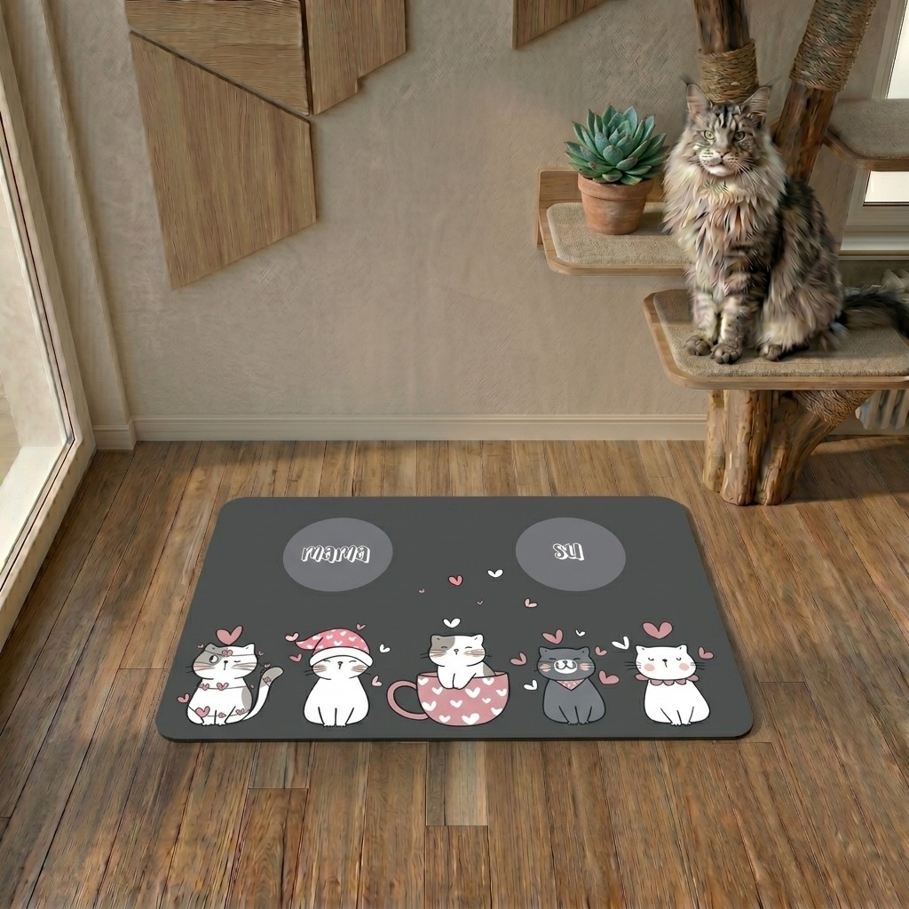 Uygur Home Gri Kedi Köpek Mama Paspası (Su Geçirmez) - 40 x 60 cm Araca Özel Paspaslar Fiyatı