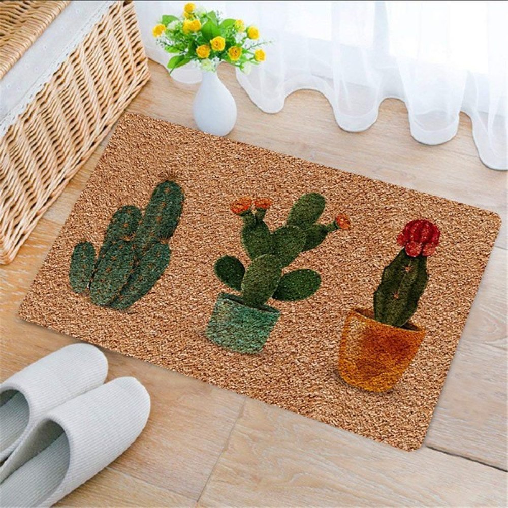 Uygur Home Kaktüsler Temalı Dekoratif Çok Amaçlı Paspas - 45 x 70 cm - Bakır Paspas Fiyatı