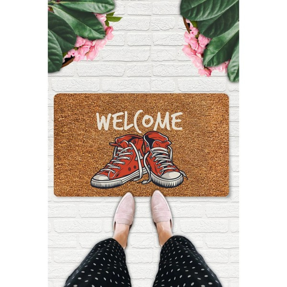 Uygur Home Lets Go ! Temalı Coco Görünümlü Dekoratif Dış Kapı Önü ve Iç Mekan Paspası - 45 x 70 cm - Kırmızı Paspas Fiyatı