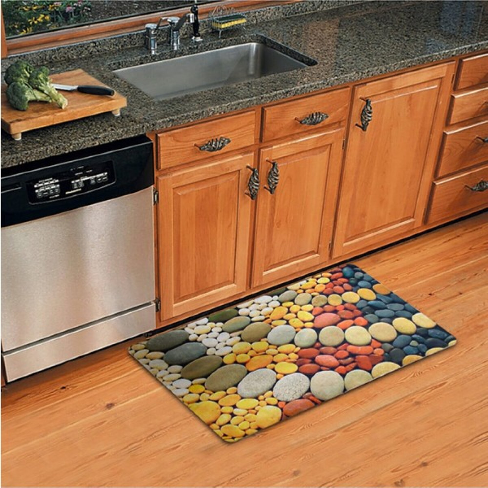 Uygur Home Renkli Taşlar Temalı Dekoratif Çok Amaçlı Paspas (Kapıönü,banyo,mutfak Vb.) - 45 x 70 cm Paspas Fiyatı