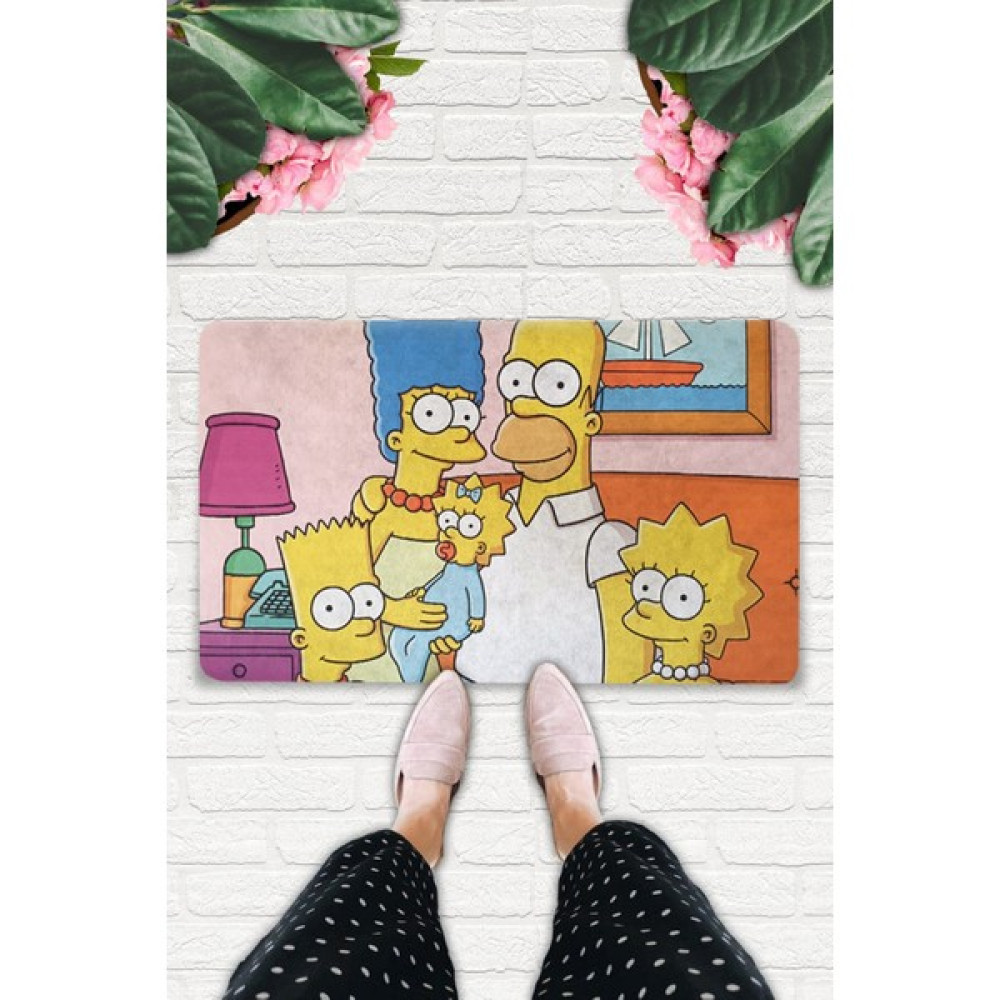 Uygur Home The Simpsons Temalı Dekoratif Çok Amaçlı Paspas (Kapıönü, Banyo, Bilgisayaraltı,çocuk Odası Vb.) - 45 x 70 cm - Sarı Paspas Fiyatı