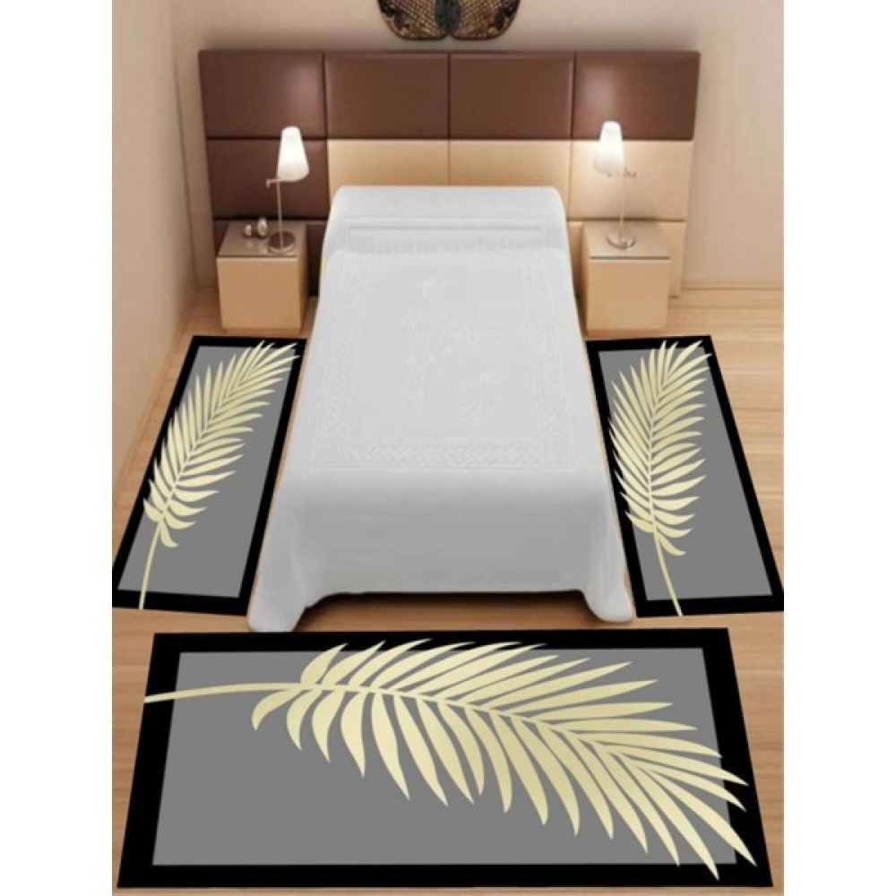 Uyke Dijital Baskılı 3 'lü Yatak Odası Halısı Yolluk Takımı ( 2 Adet 80 x 150 cm ) (1 Adet 80 x 300 cm ) - Gold - 80 x 300 cm Yolluk Fiyatı