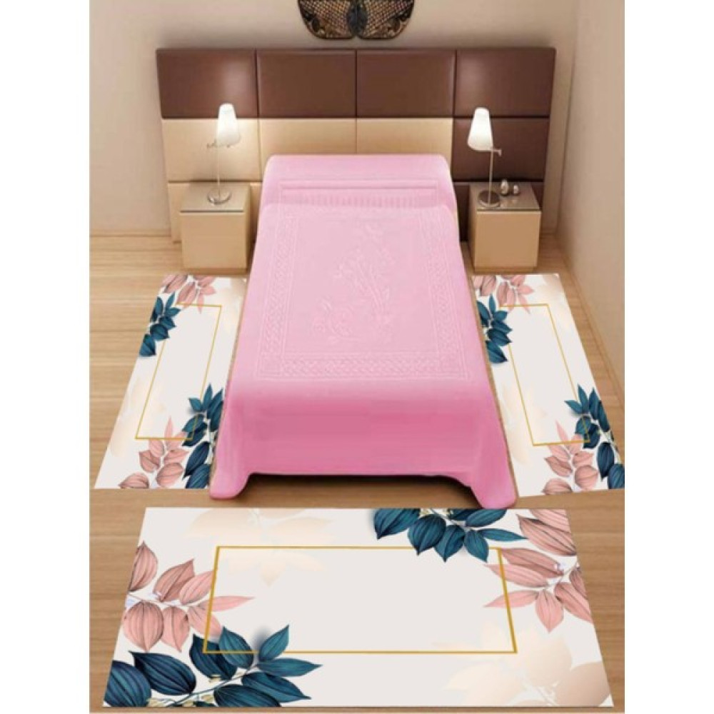 Uyke Dijital Baskılı 3 'lü Yatak Odası Halısı Yolluk Takımı ( 2 Adet 80 x 150 cm ) (1 Adet 80 x 300 cm ) - Pembe - 80 x 300 cm Yolluk Fiyatı