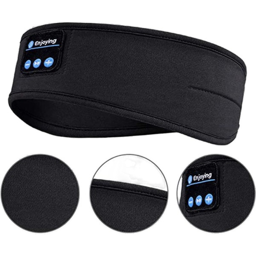 Uyku Kulaklık Bluetooth Türban Kafa Takma Kablosuz Müzik Spor Kafa Bantları Dahili Uyku Müzik Göz Maskesi - Siyah Kulak Üstü Kulaklık Fiyatı