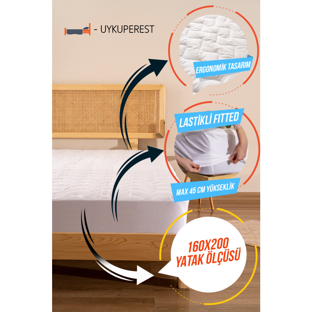 UYKUPEREST Yatak Koruyucu Alez-yıpranma Önleyici Fitted Alez - Lütfen Yatak Ölçünüzü Seçmeyi Unutmayın 160 x 200 Beden Alez / Yatak Koruyucu Fiyatı