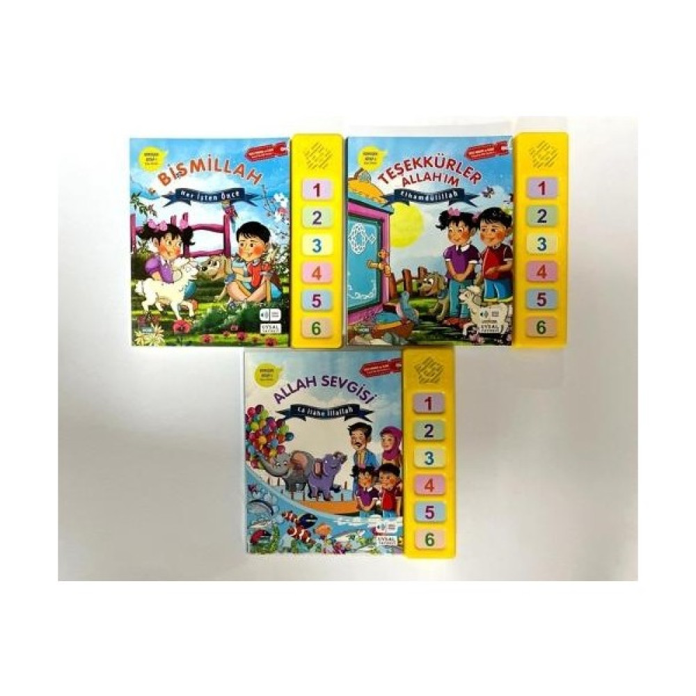 Uysal Yayınevi Konuşan Kitap Seti Bismillah,Teşekkürler Allahım,Allah Sevgisi (3 Kitap) Din Kitapları Fiyatı
