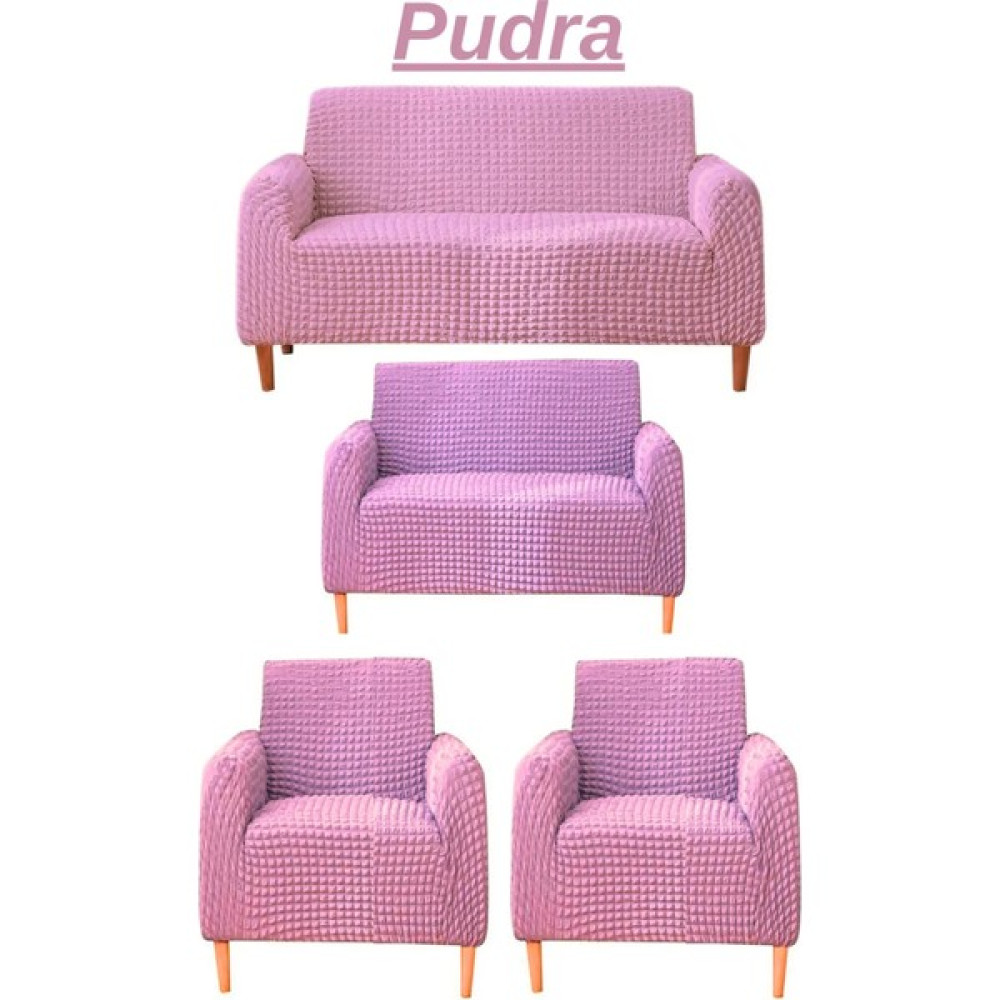 Uytm 3+2+1+1 Bürümcük Eteksiz, Lastikli, Esnek, Yıkanabilir Koltuk, Kanepe, Çekyat Takımı Örtüsü/kılıfı - 180 x 230 cm - Pudra Koltuk & Kanepe Örtüsü Fiyatı