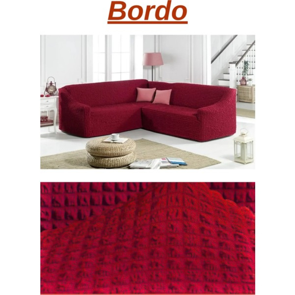Uytm Bürümcük Eteksiz L Köşe Koltuk Örtüsü. 7 Kişilik, Esnek, Köşe Koltuk Kılıfı. Toplam Uzunluk 550CM - 450 x 550 cm - Bordo Koltuk & Kanepe Örtüsü Fiyatı