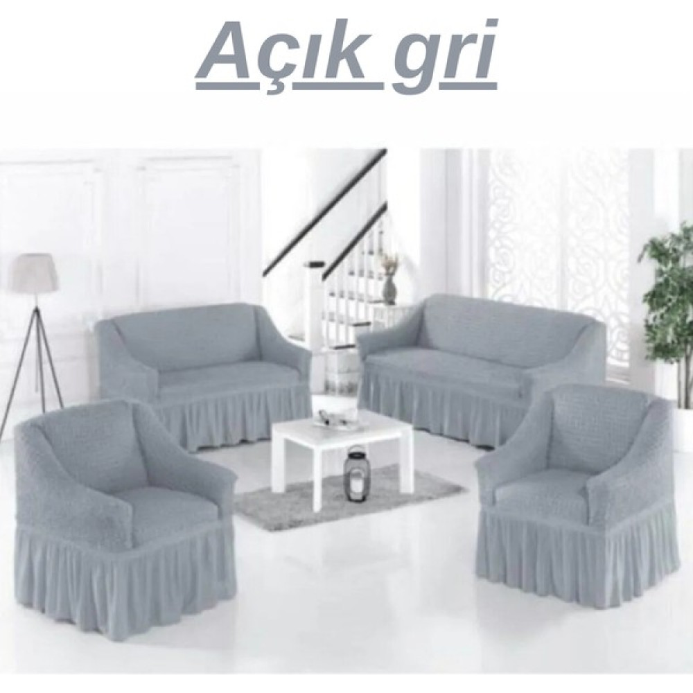 Uytm Bürümcük Lastikli Kanepe Örtüsü Likralı Koltuk Örtüsü Iki 3lü Iki Tekli Çekyat Örtüsü - 180 x 230 cm - Gri Koltuk & Kanepe Örtüsü Fiyatı