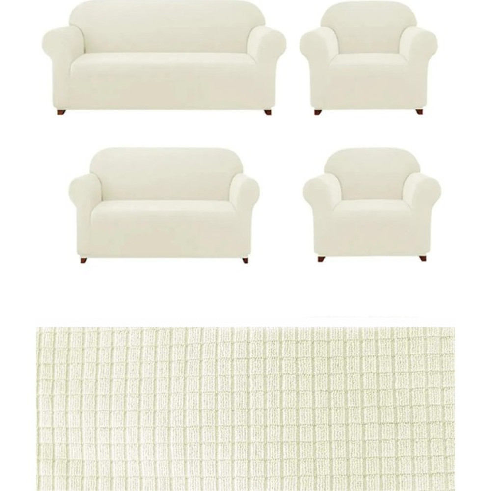 Uytm Likrali Pitikare DESEN(3211) Koltuk Kılıfı Lastikli Esnek Koltuk Kanepe Çekyat Örtüsü Bambu - 180 x 230 cm - Krem Koltuk & Kanepe Örtüsü Fiyatı