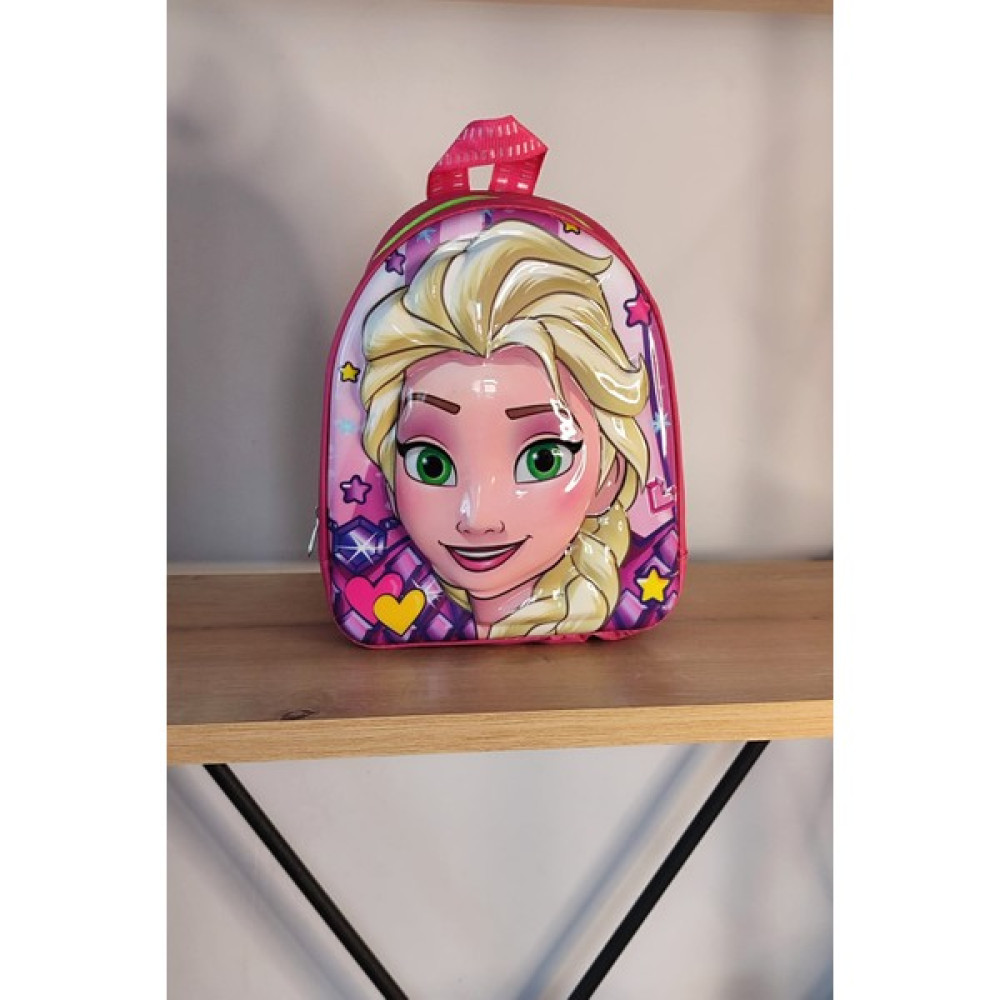 Uz Giyim Aksesuar Elsa Figürlü 3D Kabartmalı Mini Sırt Çanta Beslenme Çantası Kreş Çantası - Açık Pembe Okul Çantası Fiyatı