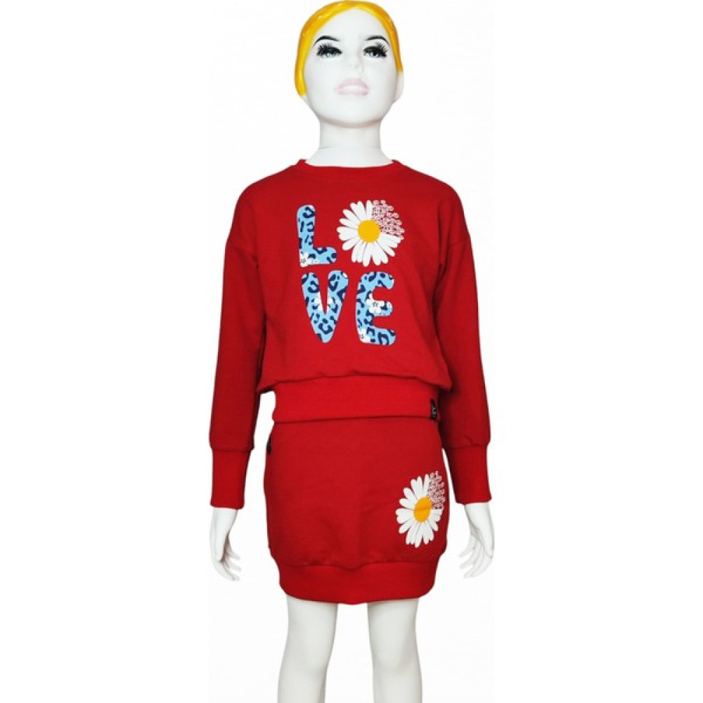 Uz Giyim Aksesuar Kız Çocuk Papatya Baskılı Etek T-Shirt Kışlık Takım Kız Çocuk Giyim Takımı Fiyatı