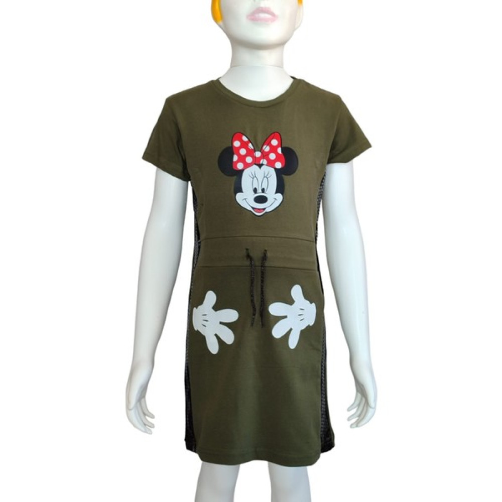 Uz Giyim Aksesuar Minnie Mouse Baskılı Payet Işlemeli Yazlık Penye Elbise Kız Çocuk Elbise Fiyatı