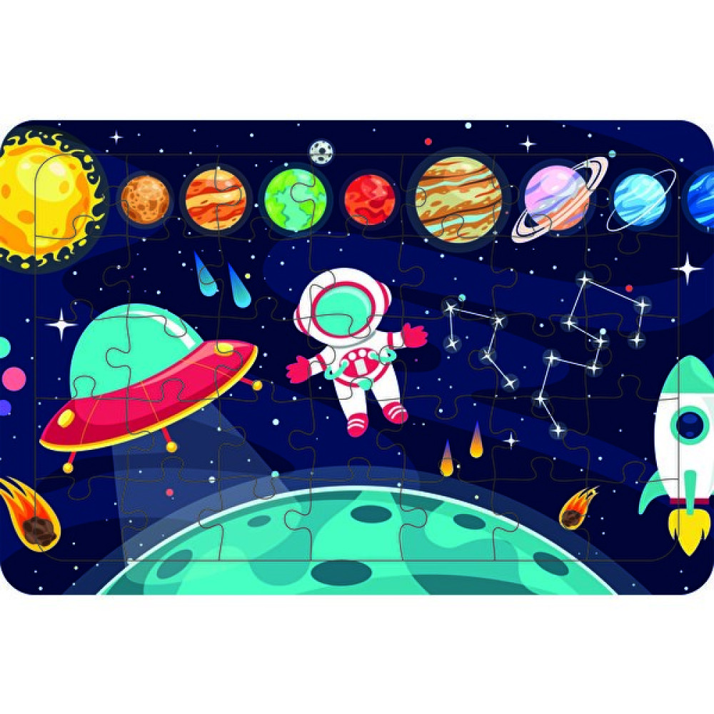 Uzay ve Astronot 35 Parça Ahşap Çocuk Puzzle Yapboz Eğitici Oyuncak Fiyatı
